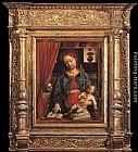 Vincenzo Foppa Canvas Paintings - Madonna and Child with an Angel